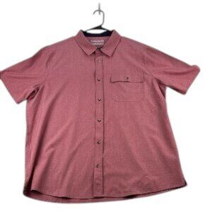 Avalanche Shirt Red & White Button-Down Short Sleeve Men’s XL